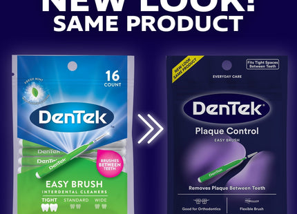 DenTek Easy Brush Oral Cleaners Extra Tight Fresh Mint Green 16ct (12 Pack) - Personal Care > Dental Floss & Flossers