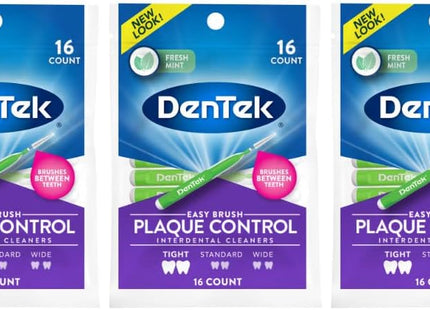 DenTek Easy Brush Oral Cleaners Extra Tight Fresh Mint Green 16ct (24 Pack) - Personal Care > Dental Floss & Flossers