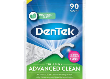 DenTek Triple Clean Extra-Strong Dental Floss Picks Mouthwash 90ct (2 Pack) - Personal Care > Oral & Flossers