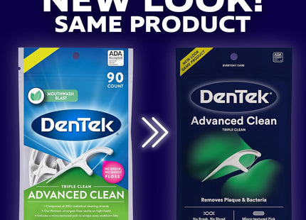 DenTek Triple Clean Extra-Strong Dental Floss Picks Mouthwash 90ct (2 Pack) - Personal Care > Oral & Flossers