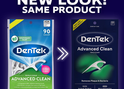 DenTek Triple Clean Extra-Strong Dental Floss Picks Mouthwash 90ct (2 Pack) - Personal Care > Oral & Flossers