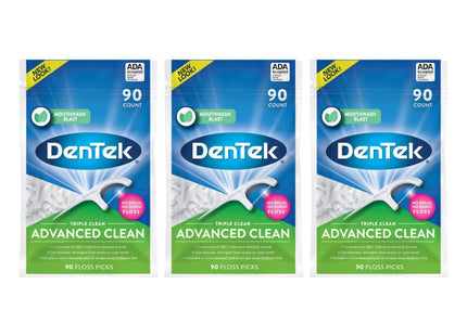 DenTek Triple Clean Extra-Strong Dental Floss Picks Mouthwash 90ct (2 Pack) - Personal Care > Oral & Flossers