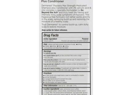 Dermarest Psoriasis Max Strength Medicated Shampoo + Conditioner 8oz (12 Pack) - Personal Care > Hair & Styling