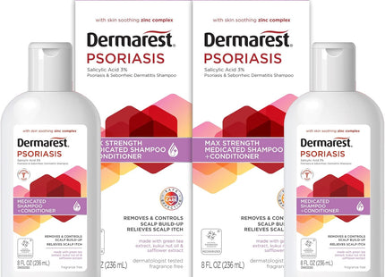 Dermarest Psoriasis Max Strength Medicated Shampoo + Conditioner 8oz (12 Pack) - Personal Care > Hair & Styling