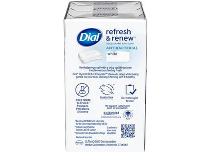 Dial Clean & Refresh Antibacterial Deodorant Bar Soap White 4oz 3 (24 Pack) - Personal Care > Bath Body Soaps