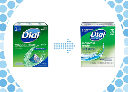 Dial Antibacterial Deodorant Soap Mountain Fresh Unisex 4oz 3 Bar (2 Pack) - Personal Care > Bath & Body Soaps