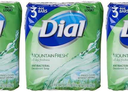 Dial Antibacterial Deodorant Soap Mountain Fresh Unisex 4oz 3 Bar (3 Pack) - Personal Care > Bath & Body Soaps