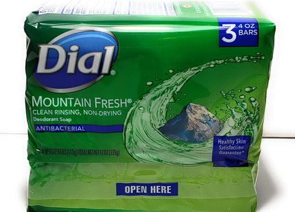 Dial Antibacterial Deodorant Soap Mountain Fresh Unisex 4oz 3 Bar (3 Pack) - Personal Care > Bath & Body Soaps