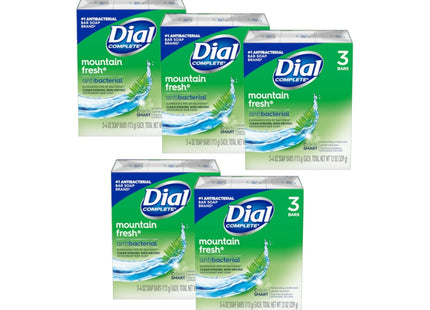 Dial Antibacterial Deodorant Soap Mountain Fresh Unisex 4oz 3 Bar (5 Pack) - Personal Care > Bath & Body Soaps
