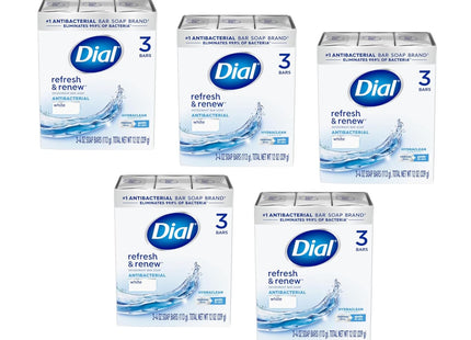 Dial Clean & Refresh Antibacterial Deodorant Bar Soap White 4oz 3 (5 Pack) - Personal Care > Bath Body Soaps