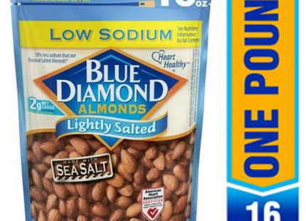 Diamond Almonds Low Sodium Lightly Salted Snack Nuts With Sea Salt 16oz (24 Pack) - Food & Beverages > Baking Desserts