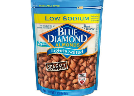 Diamond Almonds Low Sodium Lightly Salted Snack Nuts With Sea Salt 16oz (24 Pack) - Food & Beverages > Baking Desserts