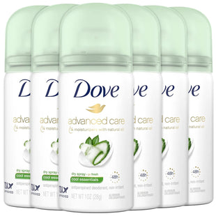 Dove Advanced Care Antiperspirant Deodorant Dry Spray Cool Essential 1oz (6 Pack) - Personal > Bath & Body