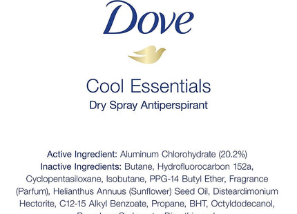 Dove Advanced Care Antiperspirant Deodorant Dry Spray Cool Essential 1oz (12 Pack) - Personal > Bath & Body