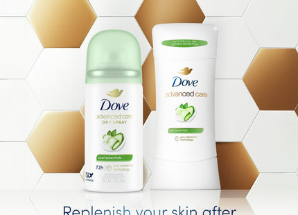 Dove Advanced Care Antiperspirant Deodorant Dry Spray Cool Essential 1oz (3 Pack) - Personal > Bath & Body