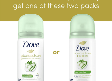 Dove Advanced Care Antiperspirant Deodorant Dry Spray Cool Essential 1oz (5 Pack) - Personal > Bath & Body
