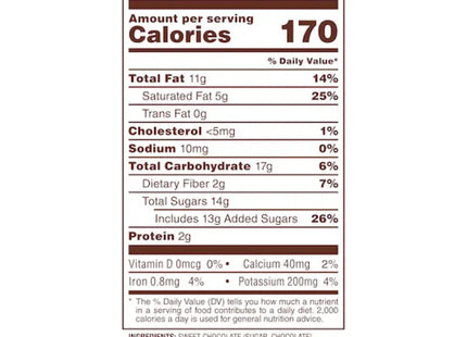 nut nutrition label