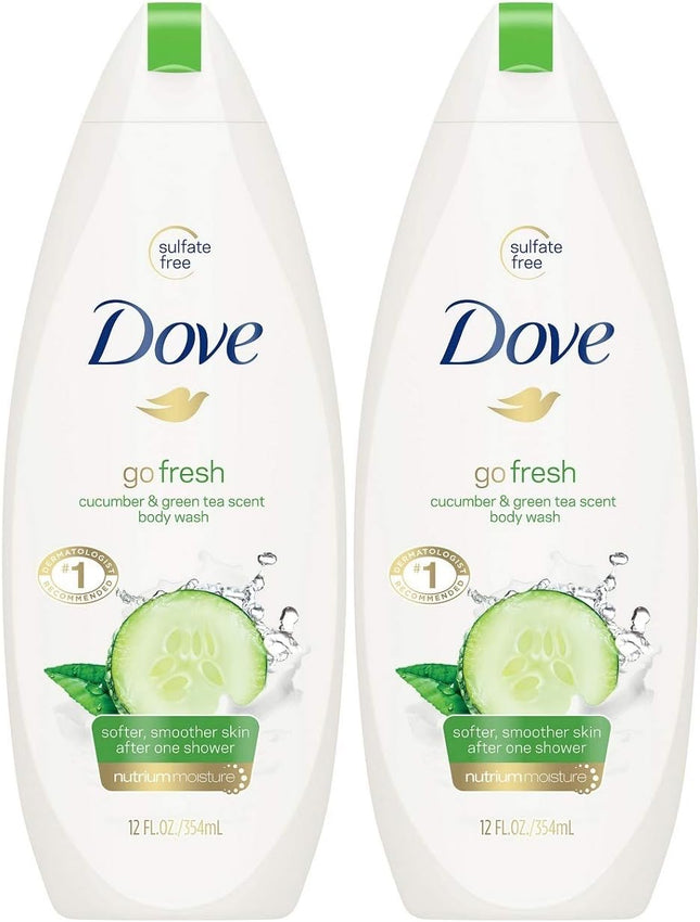 Dove Go fresh Moisture Body Wash Cucumber & Green 12oz (2 Pack) - Personal Care > Bath Washes Shower Gels