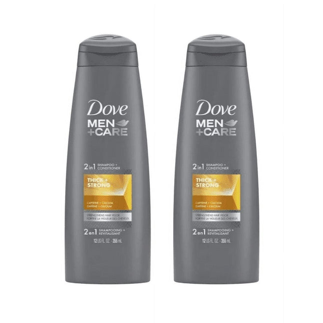 Dove Men + Care 2n1 Shampoo and Conditioner Thick Strong 12 Oz (2 Pack) - Personal Care > Hair & Styling