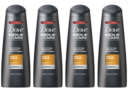 Dove Men + Care 2n1 Shampoo and Conditioner Thick Strong 12 Oz (4 Pack) - Personal Care > Hair & Styling