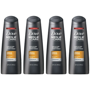 Dove Men + Care 2n1 Shampoo and Conditioner Thick Strong 12 Oz (4 Pack) - Personal Care > Hair & Styling