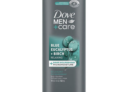 Dove Men + Care Body and Face Wash Blue Eucalyptus + Birch 18oz (2 Pack) - Personal Care > Bath & Washes Shower Gels