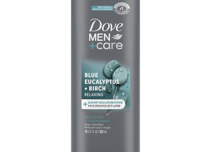 Dove Men + Care Body and Face Wash Blue Eucalyptus + Birch 18oz (2 Pack) - Personal Care > Bath & Washes Shower Gels