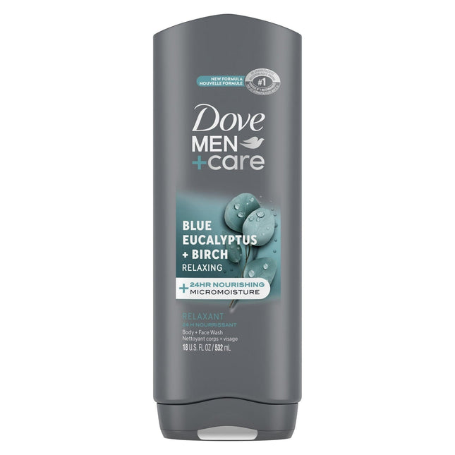 Dove Men + Care Body and Face Wash Blue Eucalyptus + Birch 18oz (2 Pack) - Personal Care > Bath & Washes Shower Gels