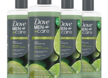 Dove Men + Care Body Wash Lime and Avocado Oil 18oz (4 Pack) - Personal Care > Bath & Washes Shower Gels