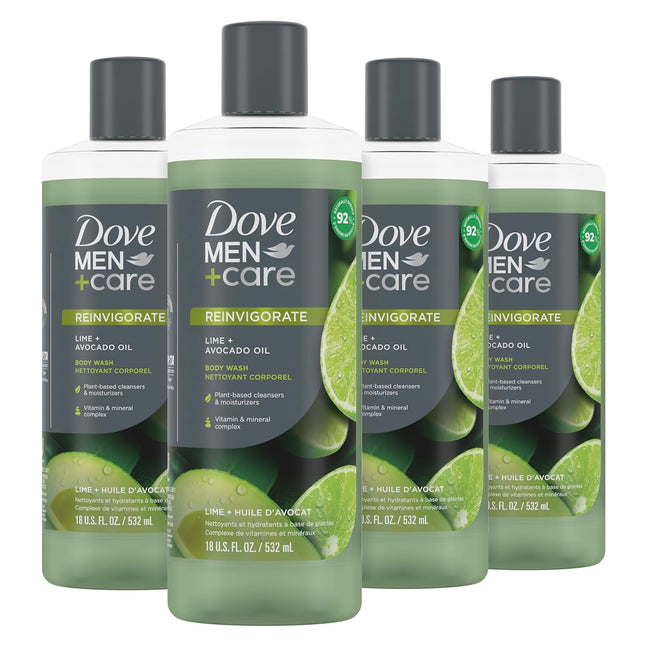 Dove Men + Care Body Wash Lime and Avocado Oil 18oz (4 Pack) - Personal Care > Bath & Washes Shower Gels