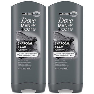 Dove Men Care Elements Charcoal Clay Body Wash 13.5oz (2 Pack) - Personal > Bath & Washes Shower Gels