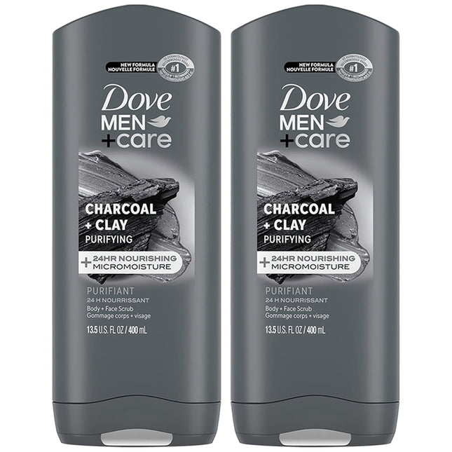 Dove Men Care Elements Charcoal Clay Body Wash 13.5oz (2 Pack) - Personal > Bath & Washes Shower Gels