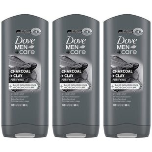 Dove Men Care Elements Charcoal Clay Body Wash 13.5oz (3 Pack) - Personal > Bath & Washes Shower Gels