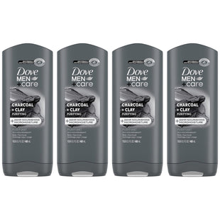 Dove Men Care Elements Charcoal Clay Body Wash 13.5oz (4 Pack) - Personal > Bath & Washes Shower Gels