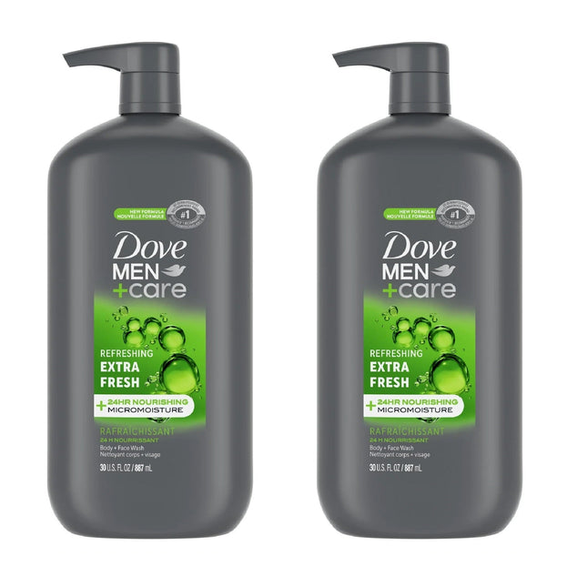 Dove Men + Care Extra Fresh Hydrating Body Wash Pump 30oz (2 Pack) - Personal Care > Bath & Washes Shower Gels