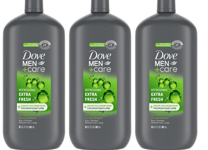 Dove Men + Care Extra Fresh Hydrating Body Wash Pump 30oz (3 Pack) - Personal Care > Bath & Washes Shower Gels