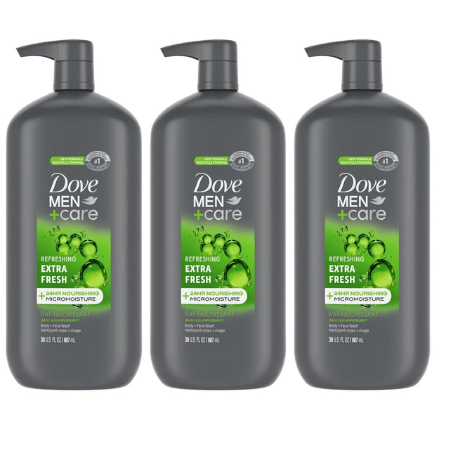 Dove Men + Care Extra Fresh Hydrating Body Wash Pump 30oz (3 Pack) - Personal Care > Bath & Washes Shower Gels