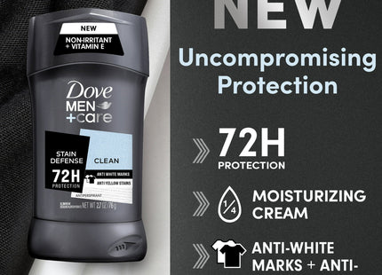Dove Men + Care Stain Defense Antiperspirant Deodorant Stick Clean 2.7 oz (2 Pack) - Personal Care > Bath & Body