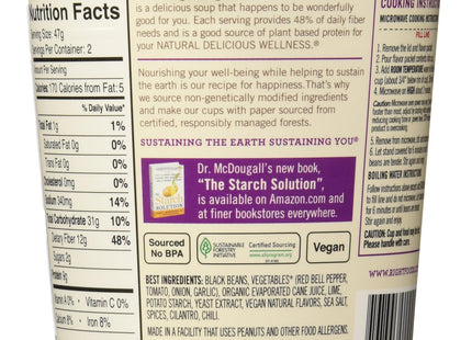 Dr. Mcdougalls Right Foods Vegan Black Bean And Lime Soup 3.4oz (12 Pack) - Food & Beverages > Prepared Ready Meals