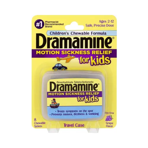 a close up of a small container of dramamide for kids