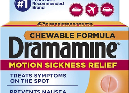 Dramamine Motion Sickness Relief Chewable Tablets Orange Flavored 8ct (12 Pack) - Health Care > Over-the-Counter