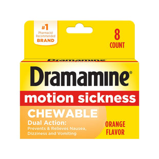 Dramamine Motion Sickness Relief Chewable Tablets Orange Flavored 8ct (10 Pack) - Health Care > Over-the-Counter