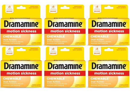 Dramamine Motion Sickness Relief Chewable Tablets Orange Flavored 8ct (9 Pack) - Health Care > Over-the-Counter