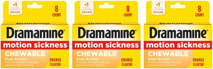 Dramamine Motion Sickness Relief Chewable Tablets Orange Flavored 8ct (12 Pack) - Health Care > Over-the-Counter