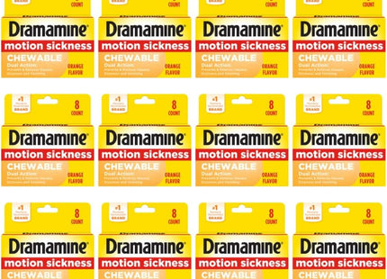 Dramamine Motion Sickness Relief Chewable Tablets Orange Flavored 8ct (24 Pack) - Health Care > Over-the-Counter