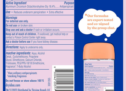 Dry Idea Advanced Antiperspirant Deodorant Clear Gel Unscented 3oz (2 Pack) - Personal Care > Bath & Body