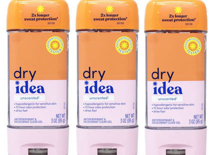 Dry Idea Advanced Antiperspirant Deodorant Clear Gel Unscented 3oz (3 Pack) - Personal Care > Bath & Body