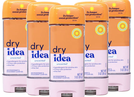 Dry Idea Advanced Antiperspirant Deodorant Clear Gel Unscented 3oz (5 Pack) - Personal Care > Bath & Body