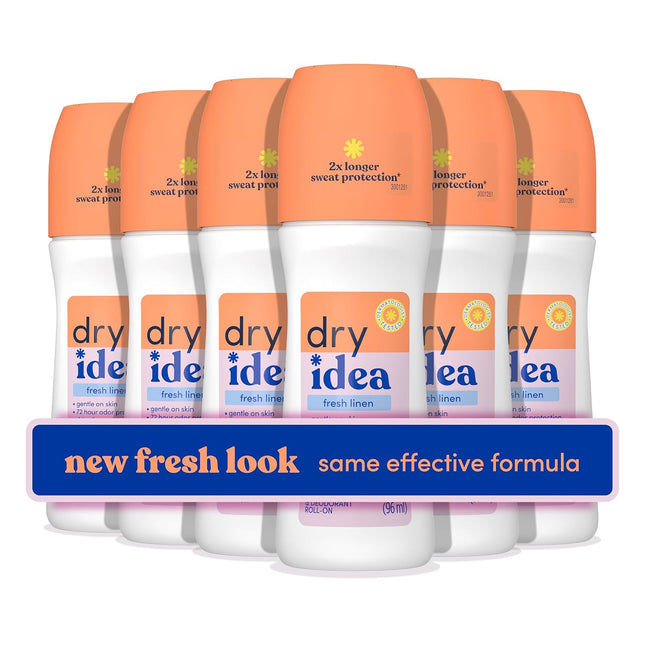 Dry Idea Advanced Antiperspirant Deodorant Roll On Unscented 3.25 FLoz (6 Pack) - Personal Care > Bath & Body