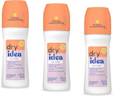 Dry Idea Advanced Antiperspirant Deodorant Roll On Unscented 3.25 FLoz (3 Pack) - Personal Care > Bath & Body